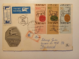 V0664  ISRAEL  FDC 1957 - Registered Airmail Cover Setn From NETANYA  To Budapest Hungary - Cartas & Documentos