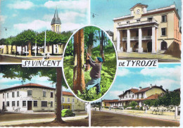 LANDES - ST-VINCENT-DE-TYROSSE En 5 Vues - L. Chatagneau - Eglise - Ecole - Résinier - Poste Hôtel De Ville - Saint Vincent De Tyrosse