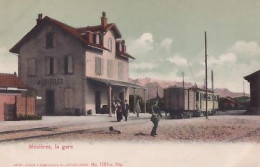 MEZIERES           La Gare              Train élecrique        Colorisée - Mézières