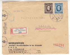 Slovaquie - Lettre Recom De 1942 - GF - Oblit Nizny Medzev - Exp Vers Praha - Avec Censure - - Covers & Documents