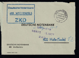 R3 Deutsche Notenbank 485 WEISSENFELS ZKD Auf Brief, Brief Dreiseitig Geöffnet - Autres & Non Classés