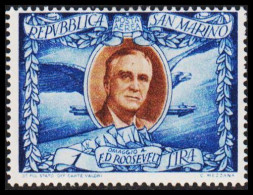 1947. SAN MARINO. Franklin Delano Roosevelt LIRA 1. Hinged.  (Michel 356) - JF547071 - Nuevos