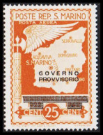 1943. SAN MARINO. 25 Cmi 20 Years Facisme Overprinted GOVERNO PROVVISORIO. Hinged.  (Michel 303) - JF547077 - Nuevos