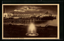 Pc Eastbourne, Illuminated Pier And Fountain  - Eastbourne