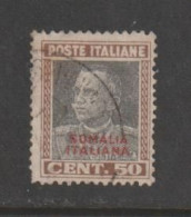 SOMALIA:  1928  SOPRASTAMPATO  -  50 C. BRUNO  E  GRIGIO  US. -  SASS. 117 - Somalia