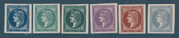 LOT DE 6 ESSAIS DE COULEURS DIFFERENTES NEUFS SANS GOMME - Proofs, Unissued, Experimental Vignettes