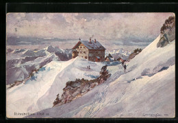 Künstler-AK Edward Theodore Compton: Rotwandhaus Mit Skifahrer Im Schnee  - Compton, E.T.