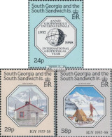 Südgeorgien Sandwich-Ins. 165-167 (kompl.Ausg.) Postfrisch 1987 Geophysik - South Georgia