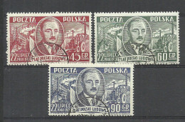 POLEN Poland 1951 Michel 702 - 704 O Signed - Usati