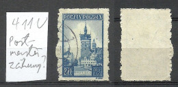 POLEN Poland 1945 Michel 411 U With Postmaster Perforation, Used - Gebruikt