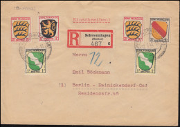 1ff Freimarken Wappen R-Brief SCHWENNINGEN (NECKAR) 12.3.46 Nach BERLIN 21.3. - Emisiones Generales