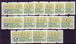 1.1I ATM Type I (14 Werte 10-280) Ohne Nummer, Satz ** Postfrisch - Machine Labels [ATM]