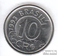 Brasilien KM-Nr. : 628 1993 Vorzüglich Stahl 1993 10 Cruzeiros Reais Ameisenbär - Brasilien