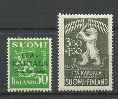 East KARELIA Ost - Karelien FINLAND FINNLAND 1941 & 1943 Michel 8 & 28 * - Emissions Locales