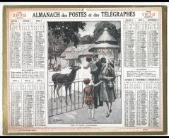 Calendrier - Almanach Des Postes Et Telegraphes - 1932 -  Visite Au Jardin D'acclimtation  - Beuzone - Grossformat : 1901-20