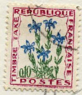 France Taxe Obl Yv: 96 Mi:101 Timbre Taxe Gentiane (cachet Rond) - 1960-.... Afgestempeld