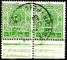 Maroc (Prot.Fr) Taxe Obl Yv:51 Mi:26 Chiffre-Taxe A Percevoir Paire (TB Cachet Rond) - Postage Due