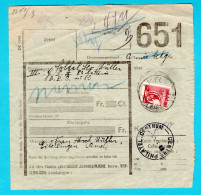 BELGIUM Railway Document 1939 Amel With Bisect Parcel Stamp Tp Belgian Army - Documenti & Frammenti