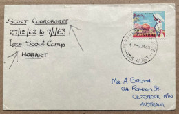 AUSTRALIA 1963, COVER USED, SCOUT CORROBOREE, LEA SCOUT CAMP, HOBART CITY CANCEL, NURSE STAMP - Lettres & Documents