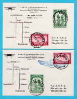 BELGIUM 2 Commemorative Cards 1936 Elizabethvill, Bukama For New Connection Congo - Belgium - Lettres & Documents