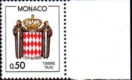 Monaco Taxe N** Yv:83/86 Armoiries De La Principauté Bord De Feuille - Strafport