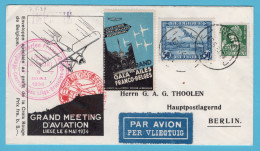 BELGIUM Aviation Meeting 1934 Liege To Berlin, Germany - Briefe U. Dokumente