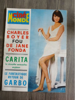 Ciné Monde N° 1671 CHARLES BOYER JANE FONDA CARITA GARBO NATALIE WOOD 13/12/1966 - Altri & Non Classificati