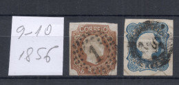 PORTUGAL 1856 Michel 9 B (gelbbraun) & 10 II O - Usati