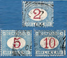 Italy 1892 Postage Due 2, 5 & 10 Lire 3 Values Used - Used