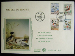 ENVELOPPE PHILATÉLIQUE 4 TIMBRES 1993 PREMIER JOUR NUMÉROTÉE PARC ORNITHOLOGIQUE VILLARS-LES-DOMBES 01 ESPÈCES PROTÉGÉES - Used