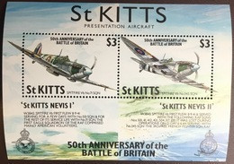 St Kitts 1990 Battle Of Britain Aircraft Minisheet MNH - St.Kitts And Nevis ( 1983-...)