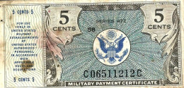 USA UNITED STATES 5 CENTS MILITARY CERTIFICATE BLUE MOTIF SERIES 472 VF ND(1948-51) PM? READ DESCRIPTION CAREFULLY !! - 1948-1951 - Serie 472