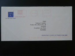 Chandelier Judaisme EMA Sur Lettre Slogan Meter On Cover Israel 2010 - Judaisme