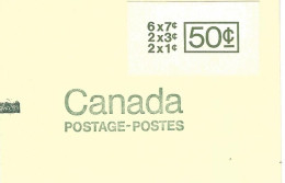 CANADA, 1971, Booklet 75a, $ 0.50: 2x1c, 2x3c, 6x7c, BOOKLET WITH COUNTING MARK (telblok, Zählbalken) - Full Booklets