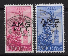 ● ITALIA  TRIESTE  1948 ● Posta AEREA ● Campidoglio ● N. 14 / 15 Usati ● Fil. Ruota SA ● Cat. 140,00 € ● N. 1685b ● - Airmail