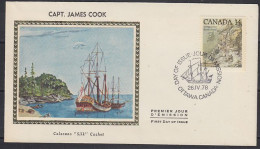 Canada Capt. James Cook FDC "Silk" Ca 26.4.1978 (60176) - 1971-1980