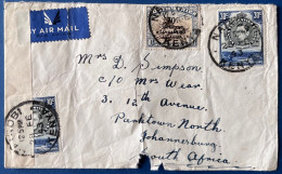 Lettre Recommandée Par Avion TANGANYKA 28 FEV 1943 N°55 & 66 Oblit Càd De NAIROBI Pour JOHANNESBURG Avec Censure ! - Tanganyika (...-1932)