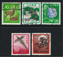 ● JAPAN 1971 / 72 ֎ Ordinaria ● N.° 1033 / 37 Usati ● Serie Completa ● Cat. ? € ● Lotto N. 100 ● - Gebruikt