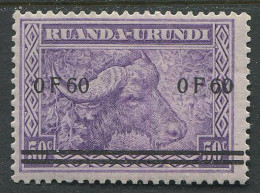 Ruanda-Urundi:Unused Overprinted Stamp Animal, Cow, MNH - Koeien