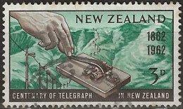 NEW ZEALAND 1962 Telegraph Centenary - 3d. Morse Key And Port Hills, Lyttleton AVU - Usados