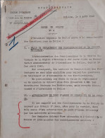 ETAT FRANCAIS 1942 ORDRE DE POLICE DE L'INTENDANT REGIONAL DE POLICE P. GENDRY 08/1942 ORLEANS ET REFERENCE A 1 ENQUETE - 1939-45