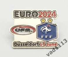 Metal Pin Badge Football Germany EURO 2024 Austria - France - Calcio