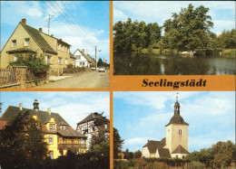 Seelingstädt-Gera Siedlerstraße, Dorfteich, Caritas-Altenpflegeheim, Kirche 1989 - Gera