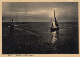 CARTOLINA  FANO PESARO MARCHE RITORNO DALLA PESCA VIAGGIATA 1952 - Pesaro