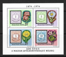 ● UNGHERIA 1974 ️֍ 100° Francobollo Ungherese ● Fiori ● BF N. 111 Nuovo ** ● Hongrie ● Hungary ● Lotto N. 417 ️● - Blokken & Velletjes