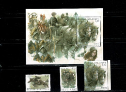 2002 3084** 3085** 3086** & BL95** : Chevaux /Paarden - Unused Stamps