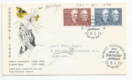 FDC Norvège Nobel Oslo  N° 532 Et 533 Oblitéré Le 10 Décembre 1968 à Oslo - FDC