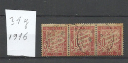 FRANCE 1916 Postage Due Porto Chiffre Taxe Michel 31 Y As 3-stripe O - 1859-1959 Gebraucht