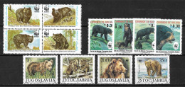 W.W.F. 1989 / 1992 Protected Animals Bears 3 MNH Sets From Different Countries - Ungebraucht