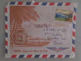 TAHITI - Enveloppe Départ Papeete Pour Vannes De 1987 - Covers & Documents